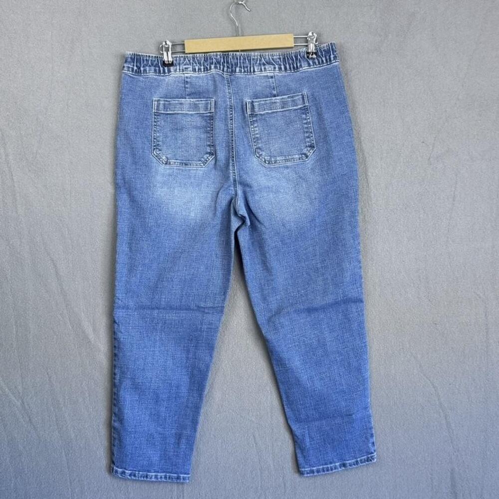 Sonoma Goods For Life Jeans Womens‎ 16R Blue Stretch Elastic Waist Patch Pockets - Picture 2 of 9